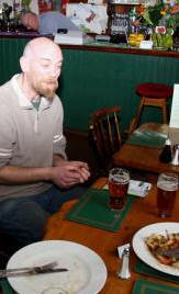 Matt and on the right unfinished steak and kidney