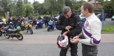 Bikers assembling for Fred Squirrel Memorial Ride