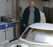 Gerry Hunt with his progressing replica G4
