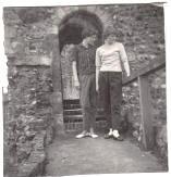 Jane and her cosuin on the castle walls