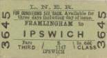 1945 train ticket to Ipswich