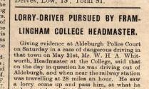 Lorry driver pursued by Framlingham College headmaster