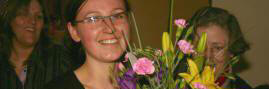 Malgorzata and her first bouquet