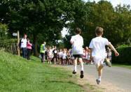 Fun runners arriving with seconds to spare
