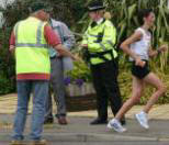 A marshal, a passer by, Andrea our CPO and a runner
