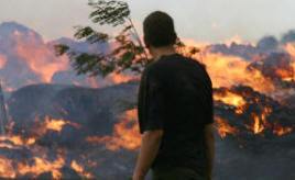 About halfway through the fire