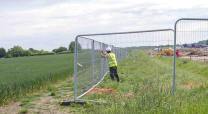 Footpath being fenced off in Framlingham