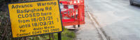 Upcoming road closure in Badingham Road Framlingham