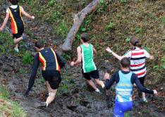 Juniors in the castle moat