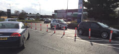 Bollards at the entrace to the Martlesham Tescos
