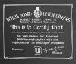 British Board of Film Censors Certificate