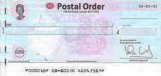 A postal order for people who don't have cheque books