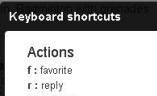Twitter shortcuts