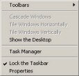 right click on the taskbar menu